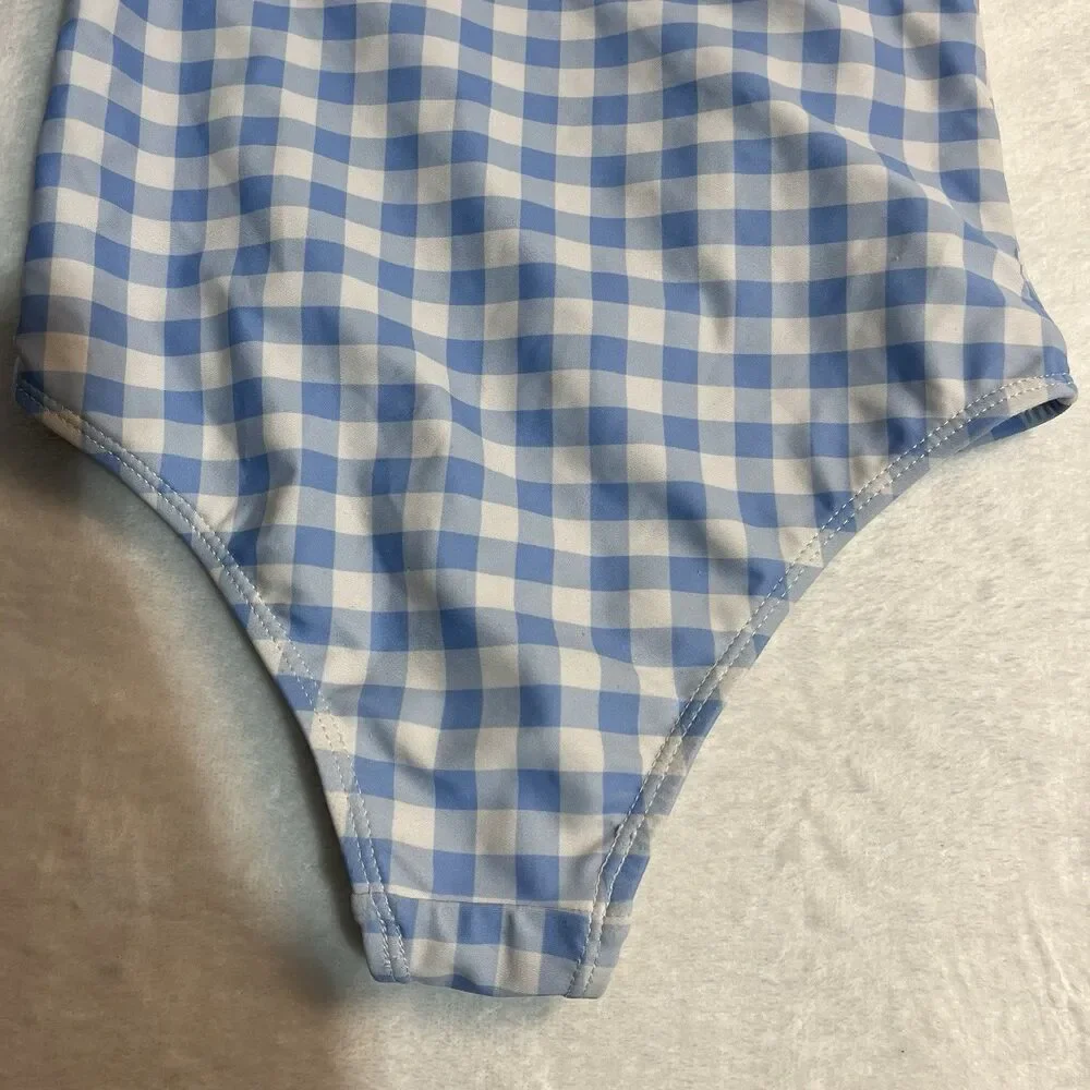 Tommy Bahama‎ Bathing Suit Girls Size 7 One Piece Floral Plaid Ruffles Swim Suit